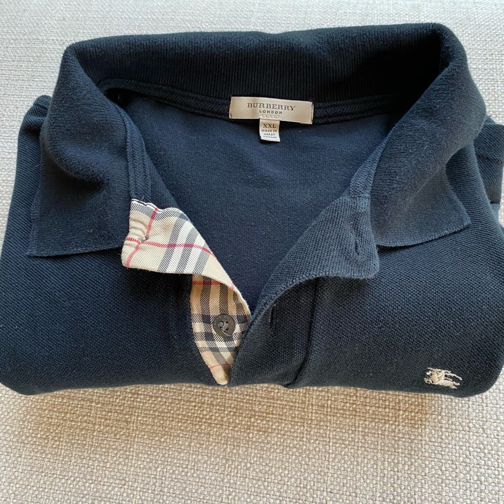 Men’s Burberry Pique Polo- Black XXL